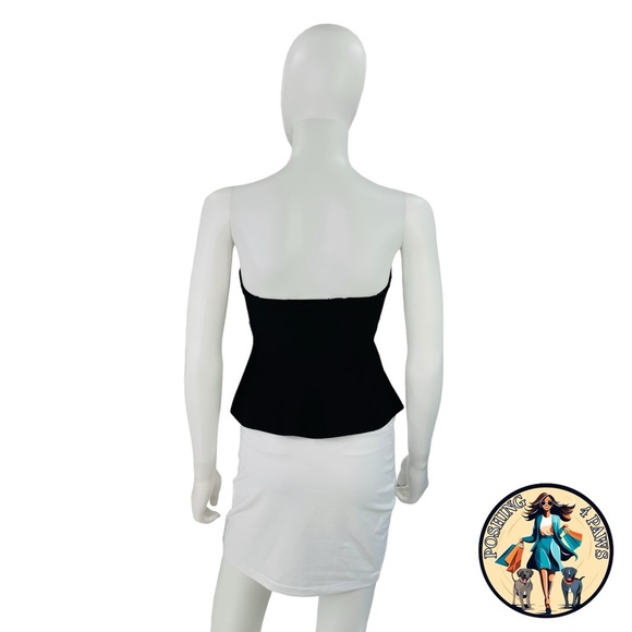 Stella McCartney Compact Knit Strapless Minimalist Bustier Top in Black Size XS - Picture 9 of 11